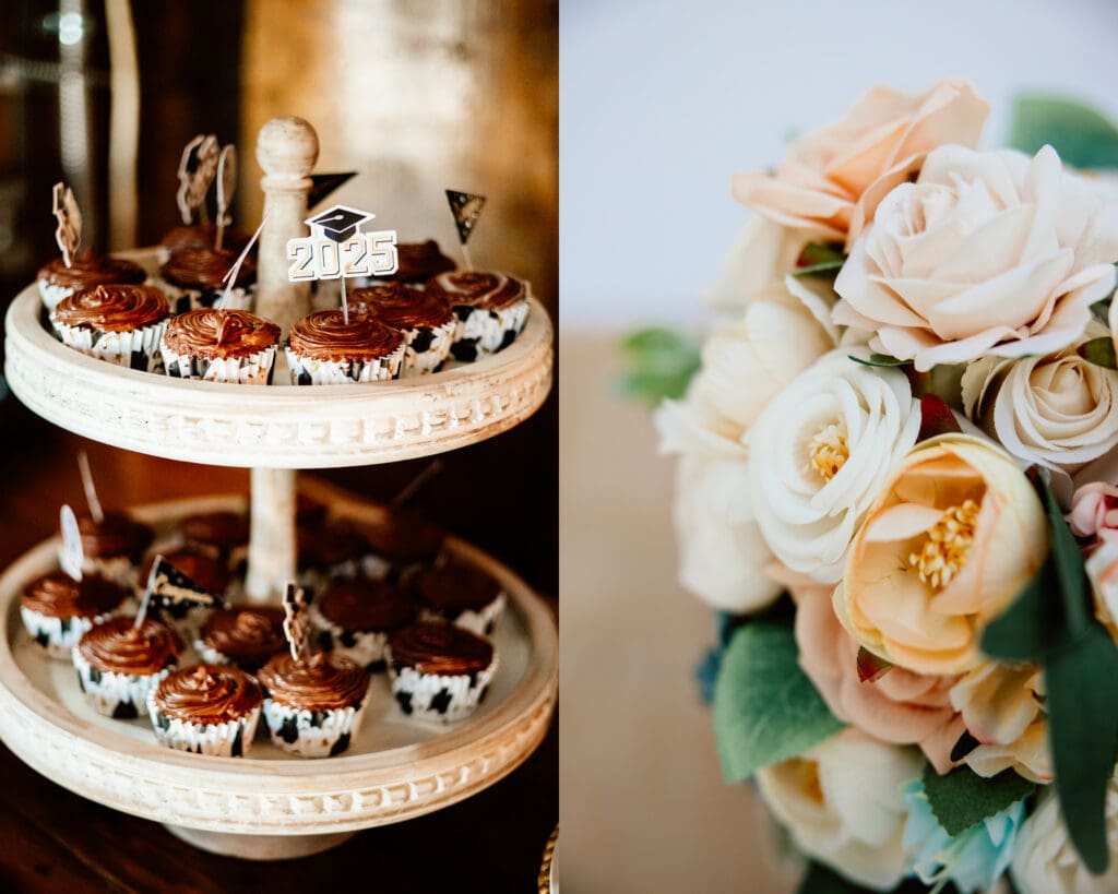 detail shots of a graduation party