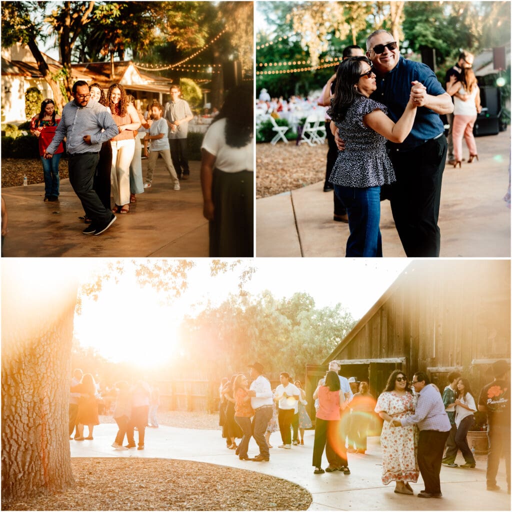 golden hour dancing at Oak & Ivy in Templeton, CA
