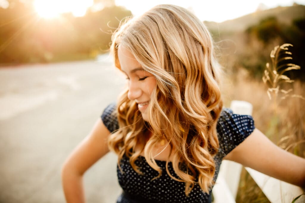 backlit photo of a senior girl