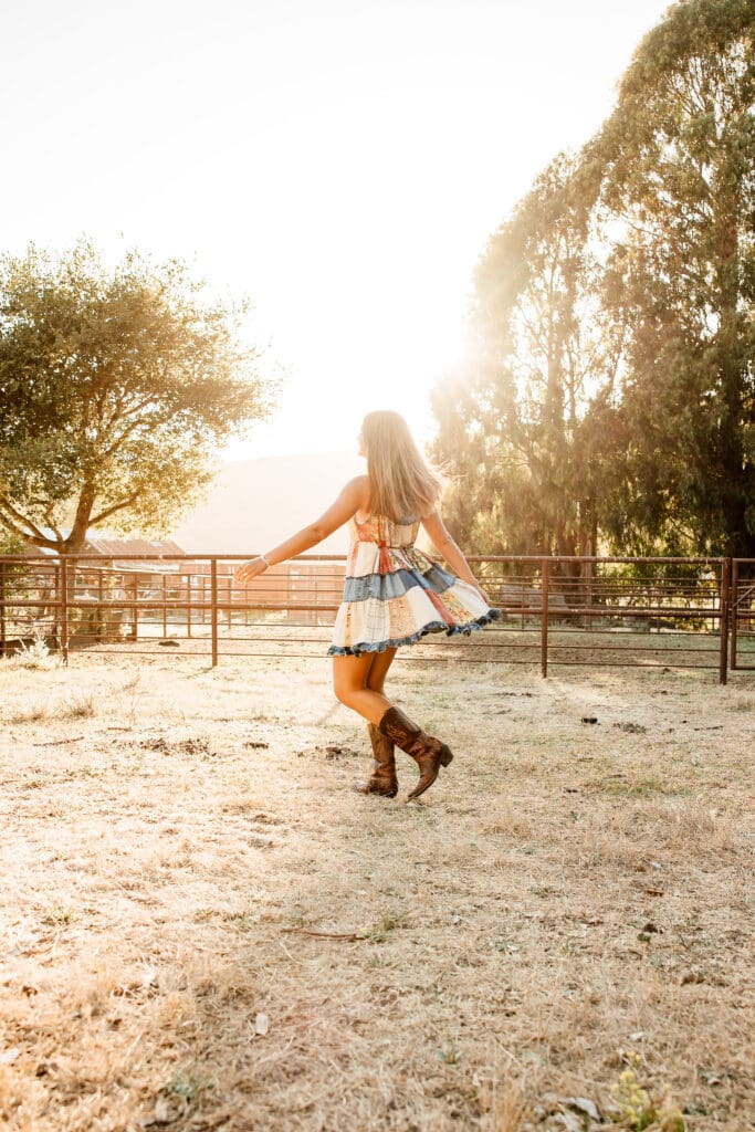Senior portraits at a rustic barn in Cayucos.