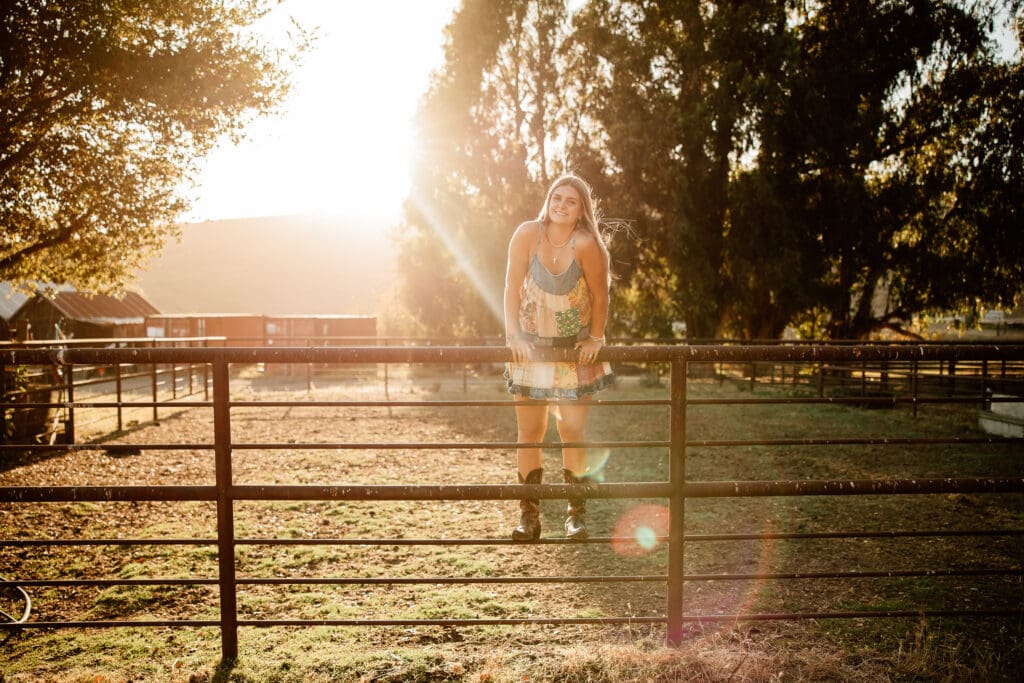 Senior portraits at a rustic barn in Cayucos.